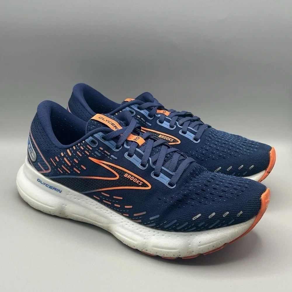 Brooks Glycerin GTS 20 Blue Orange Running Shoes - Men's Size 9.5 USED